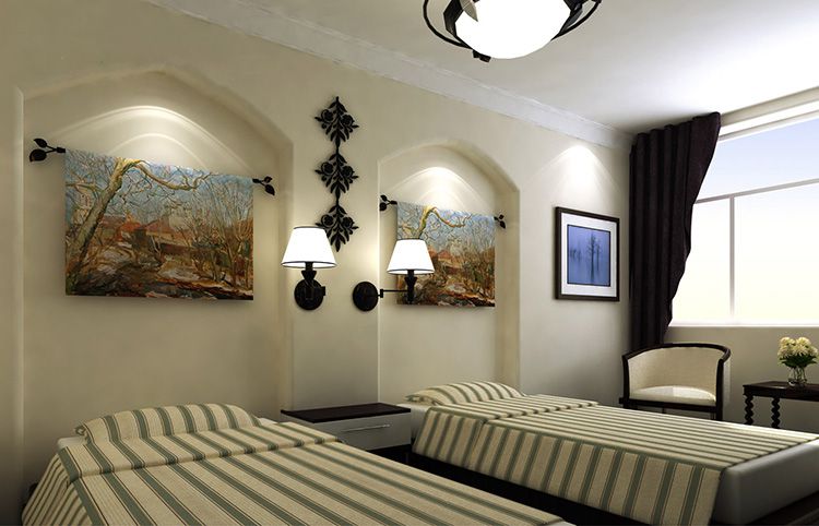 地中海风格酒店装修客房类型效果图