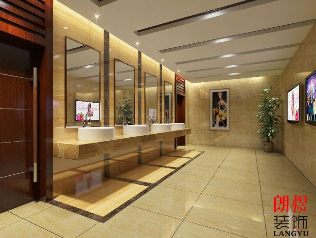 酒店公共卫生间效果图