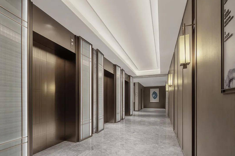 酒店大厅电梯通道设计效果图